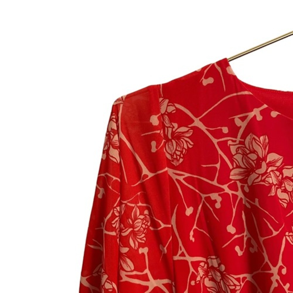 Flying Tomato Red Floral Long Sleeve Mini Dress AD1753-TJ Small - Picture 3 of 9